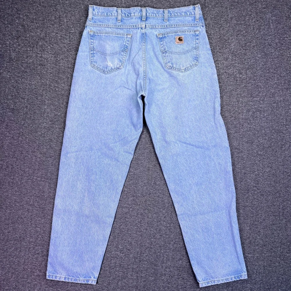 VTG Carhartt‎ Jeans Mens 36x31 Light Wash Relaxed Tapered Workwear B17STW USA
